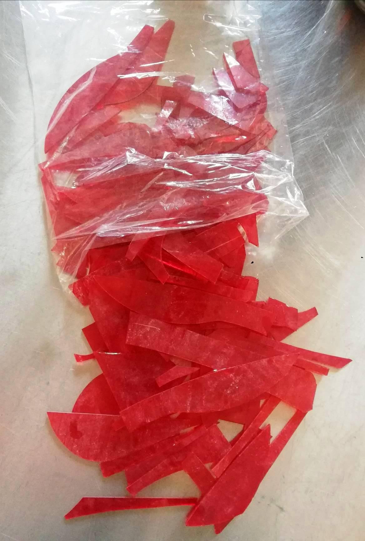 KIRMIZI ŞEFFAF RENKLİ PARÇA Mozaik / Vitray Camı-1kg-